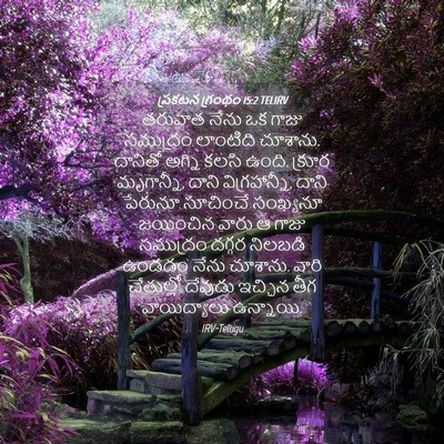 Picture 04 - ప్రకటన గ్రంథం 15:2 TELIRV - తరువాత నేను ఒక - Bible Verse Picture