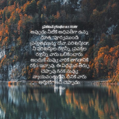 Picture 04 - ప్రకటన గ్రంథం 16:5 TELIRV - అప్పుడు నీటికి - Bible Verse Picture