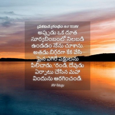 Picture 04 - ప్రకటన గ్రంథం 19:17 TELIRV - అప్పుడు ఒక దూత - Bible Verse Picture