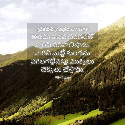 Picture 04 - ప్రకటన గ్రంథం 2:27 TELIRV - అతడు ఇనప దండంతో - Bible Verse Picture