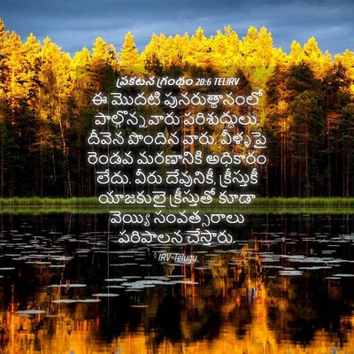 Picture 04 - ప్రకటన గ్రంథం 20:6 TELIRV - ఈ మొదటి - Bible Verse Picture