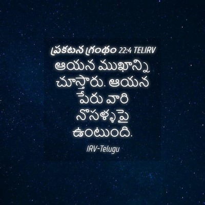 Picture 04 - ప్రకటన గ్రంథం 22:4 TELIRV - ఆయన ముఖాన్ని - Bible Verse Picture