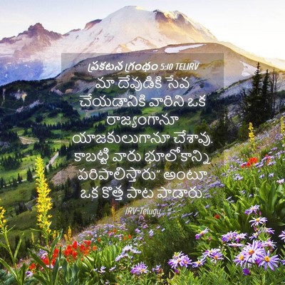 Picture 04 - ప్రకటన గ్రంథం 5:10 TELIRV - మా దేవుడికి సేవ - Bible Verse Picture
