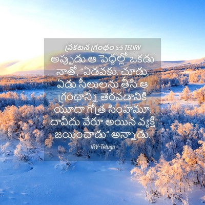 Picture 04 - ప్రకటన గ్రంథం 5:5 TELIRV - అప్పుడు ఆ - Bible Verse Picture