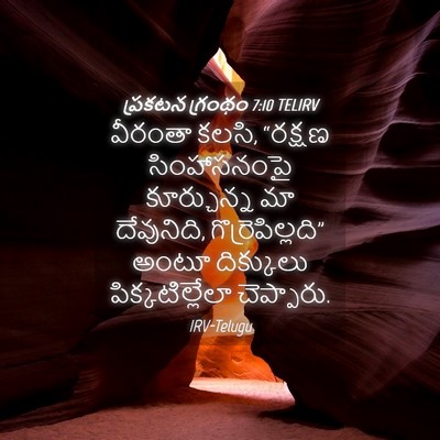 Picture 04 - ప్రకటన గ్రంథం 7:10 TELIRV - వీరంతా కలసి, - Bible Verse Picture