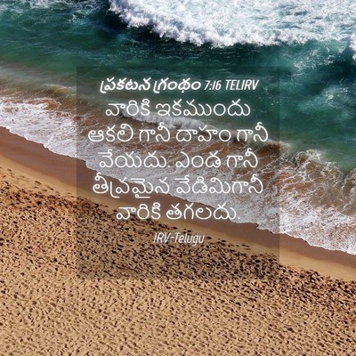 Picture 04 - ప్రకటన గ్రంథం 7:16 TELIRV - వారికి ఇకముందు - Bible Verse Picture