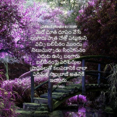 Picture 04 - ప్రకటన గ్రంథం 8:3 TELIRV - మరో దూత ధూపం వేసే - Bible Verse Picture