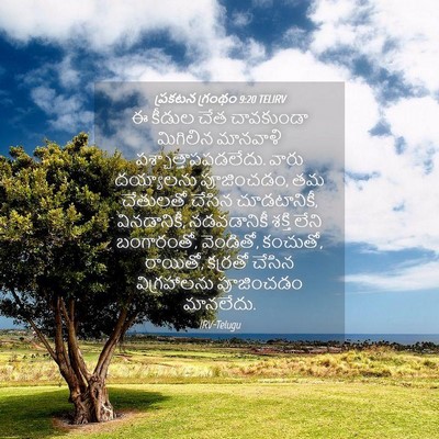 Picture 04 - ప్రకటన గ్రంథం 9:20 TELIRV - ఈ కీడుల చేత - Bible Verse Picture