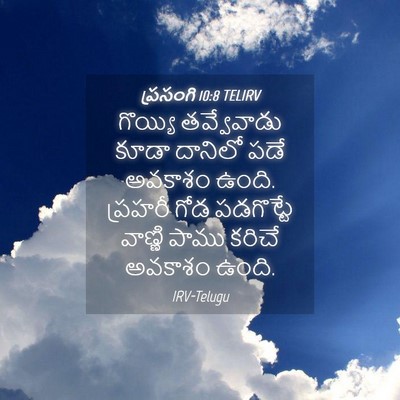 Picture 04 - ప్రసంగి 10:8 TELIRV - గొయ్యి తవ్వేవాడు - Bible Verse Picture