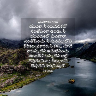 Picture 04 - ప్రసంగి 11:9 TELIRV - యువకా, నీ యువదశలో - Bible Verse Picture