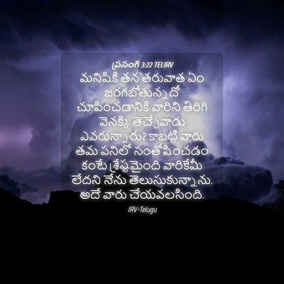 Picture 04 - ప్రసంగి 3:22 TELIRV - మనిషికి తన తరువాత - Bible Verse Picture