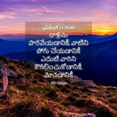 Picture 04 - ప్రసంగి 3:5 TELIRV - రాళ్లను - Bible Verse Picture