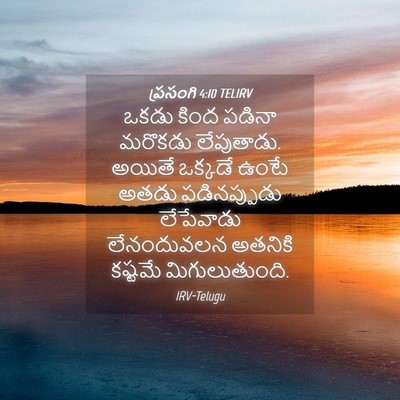 Picture 04 - ప్రసంగి 4:10 TELIRV - ఒకడు కింద పడినా - Bible Verse Picture