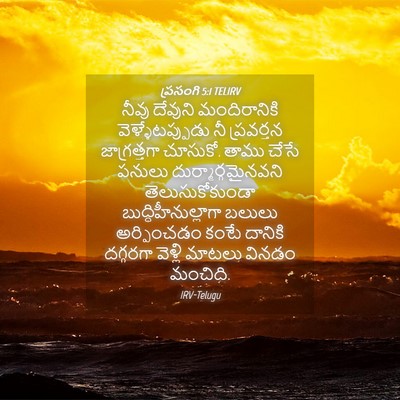 Picture 04 - ప్రసంగి 5:1 TELIRV - నీవు దేవుని - Bible Verse Picture