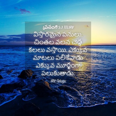Picture 04 - ప్రసంగి 5:3 TELIRV - విస్తారమైన పనులు, - Bible Verse Picture