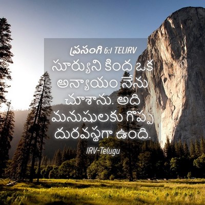 Picture 04 - ప్రసంగి 6:1 TELIRV - సూర్యుని కింద ఒక - Bible Verse Picture