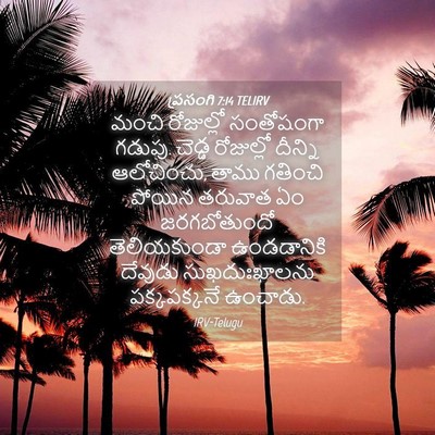 Picture 04 - ప్రసంగి 7:14 TELIRV - మంచి రోజుల్లో - Bible Verse Picture