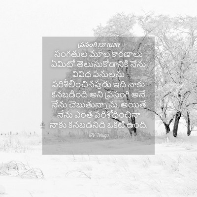 Picture 04 - ప్రసంగి 7:27 TELIRV - సంగతుల మూల - Bible Verse Picture