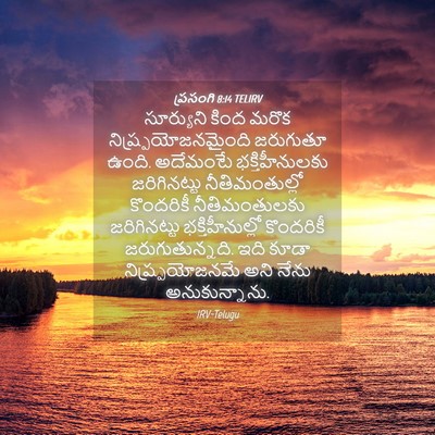 Picture 04 - ప్రసంగి 8:14 TELIRV - సూర్యుని కింద - Bible Verse Picture