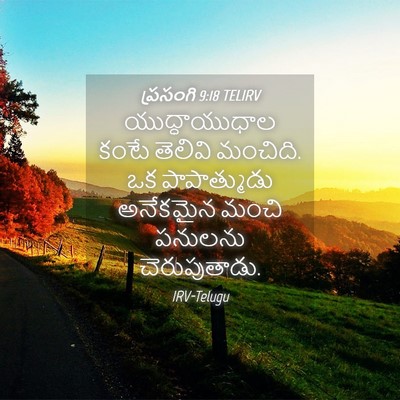 Picture 04 - ప్రసంగి 9:18 TELIRV - యుద్ధాయుధాల కంటే - Bible Verse Picture