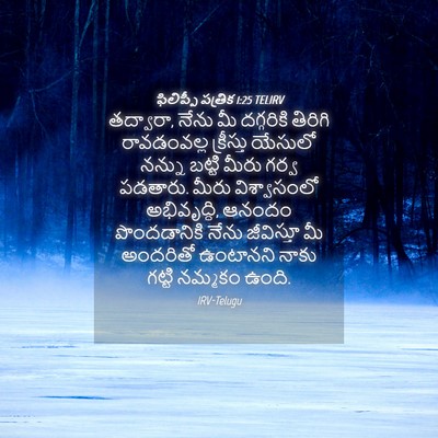 Picture 04 - ఫిలిప్పీ పత్రిక 1:25 TELIRV - తద్వారా, నేను మీ - Bible Verse Picture