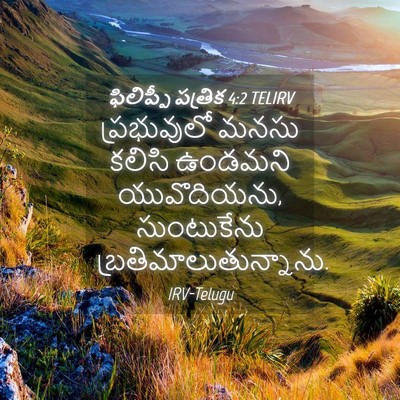 Picture 04 - ఫిలిప్పీ పత్రిక 4:2 TELIRV - ప్రభువులో మనసు - Bible Verse Picture