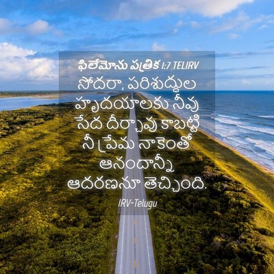 Picture 04 - ఫిలేమోను పత్రిక 1:7 TELIRV - సోదరా, పరిశుద్ధుల - Bible Verse Picture