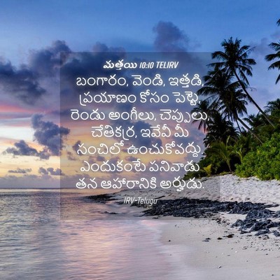 Picture 04 - మత్తయి 10:10 TELIRV - బంగారం, వెండి, - Bible Verse Picture