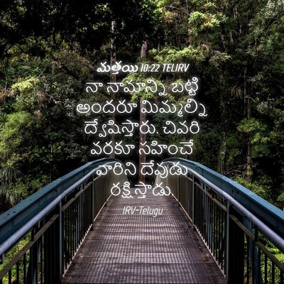 Picture 04 - మత్తయి 10:22 TELIRV - నా నామాన్ని బట్టి - Bible Verse Picture