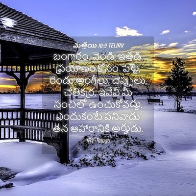 Picture 04 - మత్తయి 10:9 TELIRV - బంగారం, వెండి, - Bible Verse Picture