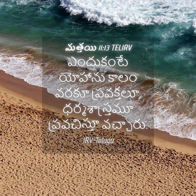 Picture 04 - మత్తయి 11:13 TELIRV - ఎందుకంటే యోహాను - Bible Verse Picture
