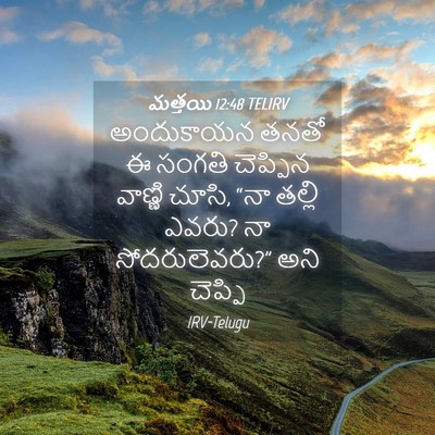Picture 04 - మత్తయి 12:48 TELIRV - అందుకాయన తనతో ఈ - Bible Verse Picture