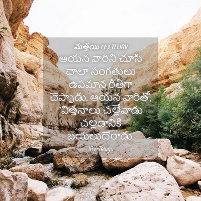 Picture 04 - మత్తయి 13:3 TELIRV - ఆయన వారిని చూసి - Bible Verse Picture
