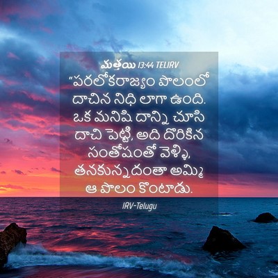 Picture 04 - మత్తయి 13:44 TELIRV - “పరలోకరాజ్యం - Bible Verse Picture