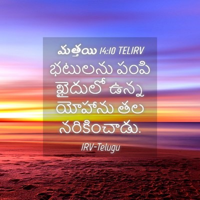 Picture 04 - మత్తయి 14:10 TELIRV - భటులను పంపి - Bible Verse Picture