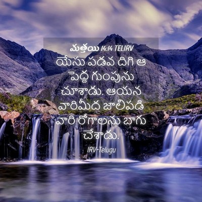 Picture 04 - మత్తయి 14:14 TELIRV - యేసు పడవ దిగి ఆ - Bible Verse Picture