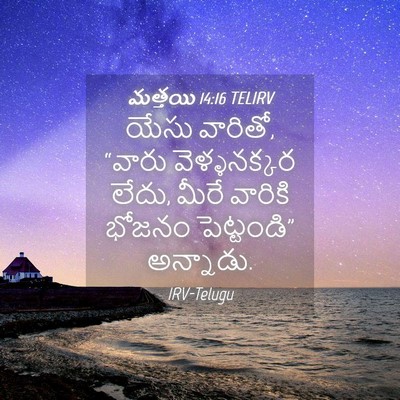 Picture 04 - మత్తయి 14:16 TELIRV - యేసు వారితో, “వారు - Bible Verse Picture