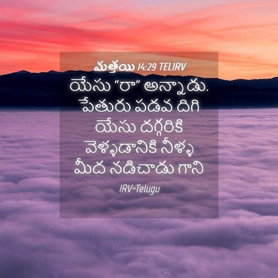 Picture 04 - మత్తయి 14:29 TELIRV - యేసు “రా” అన్నాడు. - Bible Verse Picture
