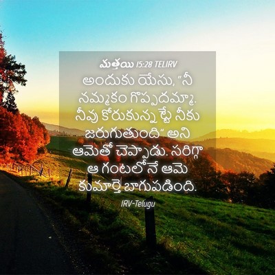 Picture 04 - మత్తయి 15:28 TELIRV - అందుకు యేసు, “నీ - Bible Verse Picture
