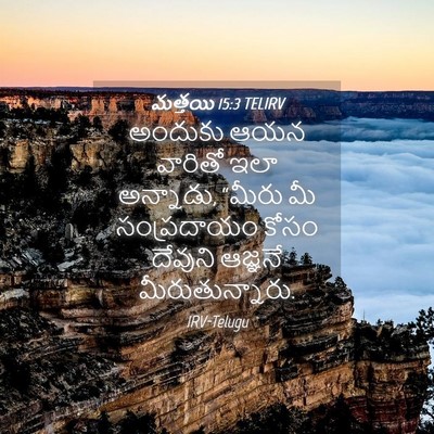 Picture 04 - మత్తయి 15:3 TELIRV - అందుకు ఆయన వారితో - Bible Verse Picture