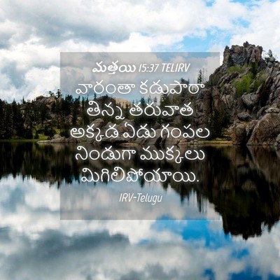 Picture 04 - మత్తయి 15:37 TELIRV - వారంతా కడుపారా - Bible Verse Picture