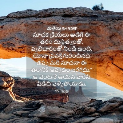 Picture 04 - మత్తయి 16:4 TELIRV - సూచక క్రియలు - Bible Verse Picture