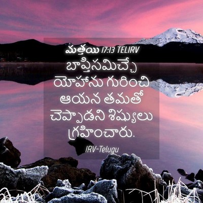 Picture 04 - మత్తయి 17:13 TELIRV - బాప్తిసమిచ్చే - Bible Verse Picture