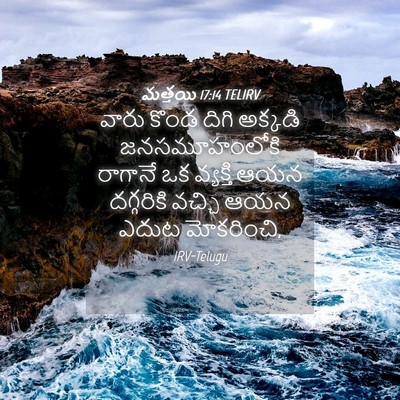 Picture 04 - మత్తయి 17:14 TELIRV - వారు కొండ దిగి - Bible Verse Picture