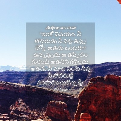 Picture 04 - మత్తయి 18:15 TELIRV - “ఇంకో విషయం. నీ - Bible Verse Picture