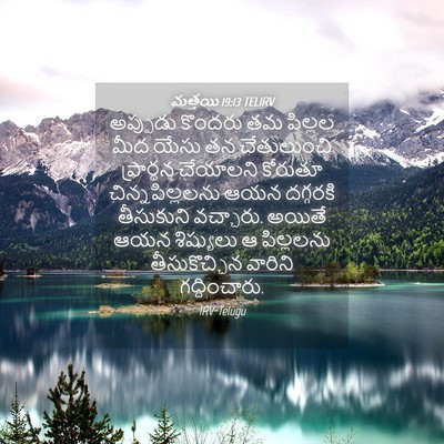 Picture 04 - మత్తయి 19:13 TELIRV - అప్పుడు కొందరు తమ - Bible Verse Picture