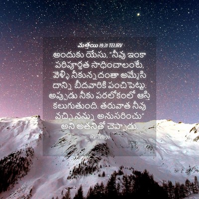 Picture 04 - మత్తయి 19:21 TELIRV - అందుకు యేసు, “నీవు - Bible Verse Picture