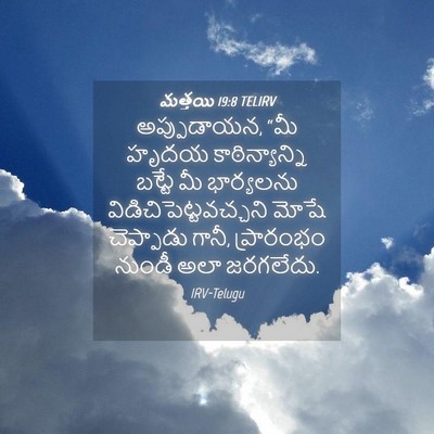 Picture 04 - మత్తయి 19:8 TELIRV - అప్పుడాయన, “మీ - Bible Verse Picture