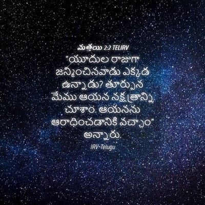 Picture 04 - మత్తయి 2:2 TELIRV - “యూదుల రాజుగా - Bible Verse Picture