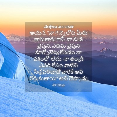 Picture 04 - మత్తయి 20:23 TELIRV - ఆయన, “నా - Bible Verse Picture